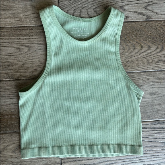 White Fox Boutique Your Vibe Seamless Tank Sage Size S/M - Picture 6 of 7